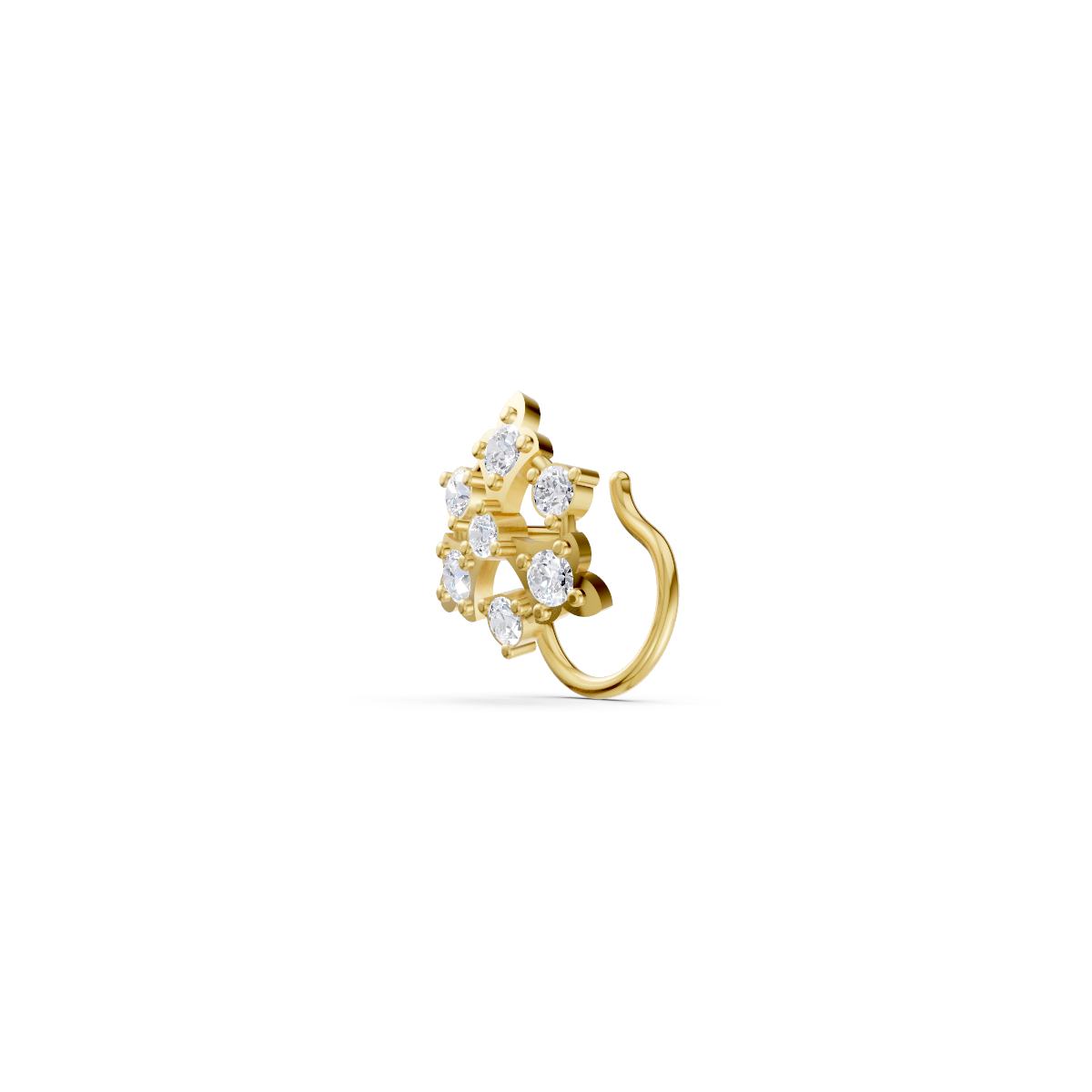 Radiant Floral Nose Pin view 2